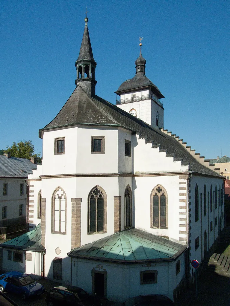 Saint James the Greater church in the town of Česká Kamenice, Ústí nad Labem Region, (Czech Republic)