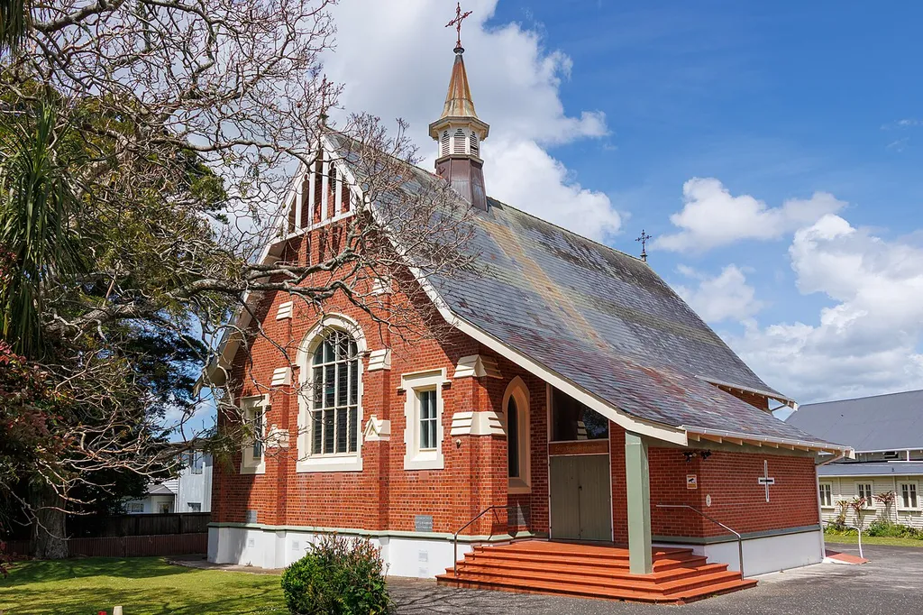 Epsom Methodist Church in Epsom, Auckland, viewed from the north-east.