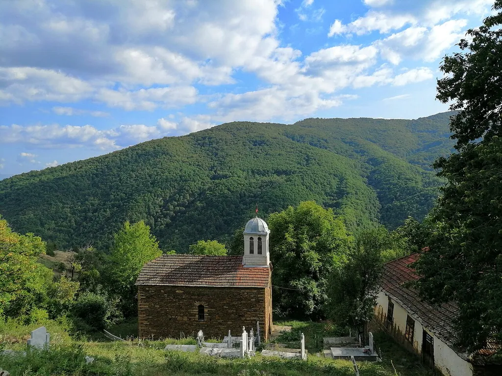 View of the St. Nicholas Church in the village Dolno Botušje