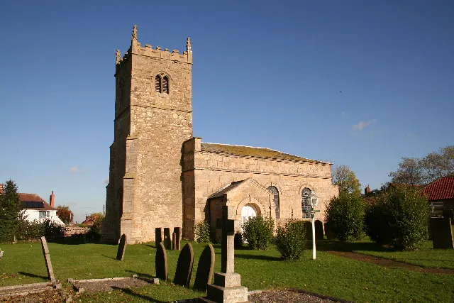 North Carlton church, Lincs. A Perpendicular tower with a Georgian church of 1771