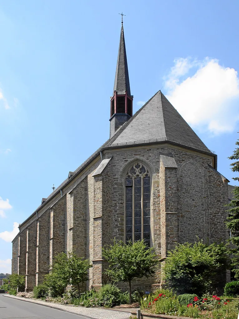 Wuppertal-Beyenburg, Germany. Roman catholic church Saint Mary Magdalene, exterior from East.