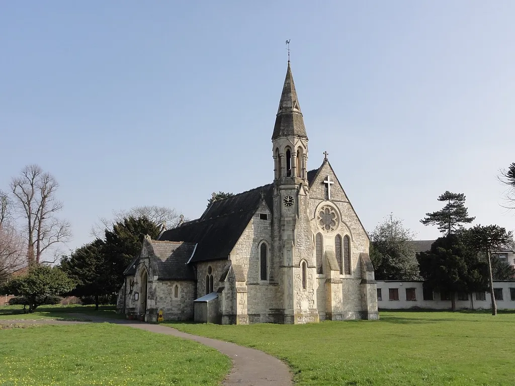 Parish church of SS Philip and James, Kneller Road, Whitton, southwest London, seen from the west