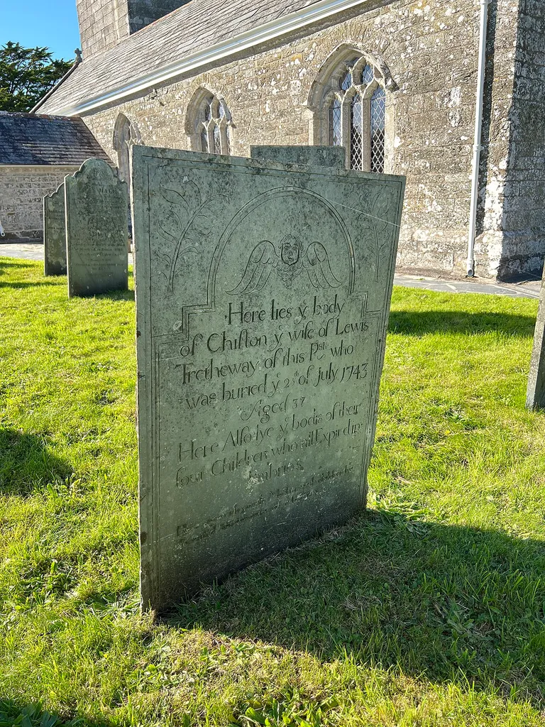 St Endellion, Headstone Of Chiston Tretheway 8 Metres To South Of Chancel Of Church Of St Endelienta.
