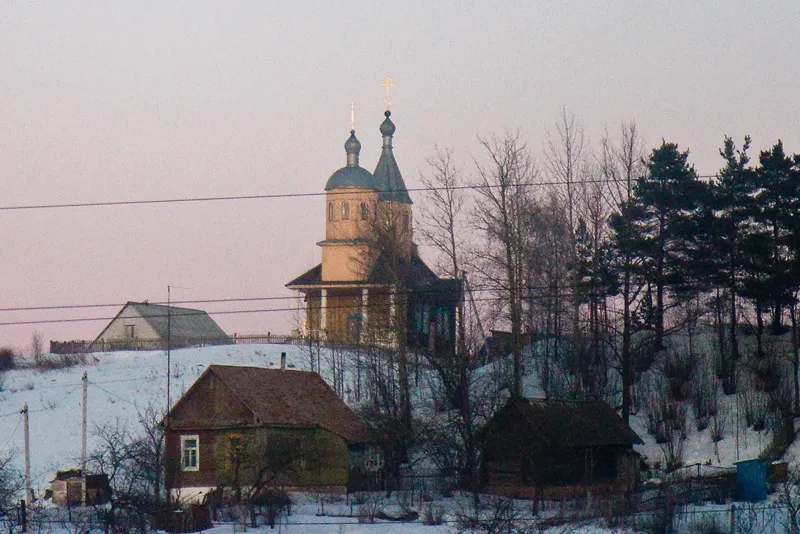 Church in Alachnovičy village. Maładečna district, Belarus.