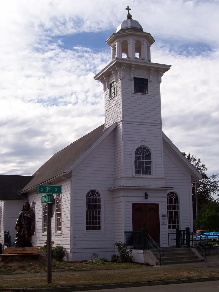 Saint Patrick's Roman Catholic Church in Independence, Oregon. Listed on the National Register of Historic Places.