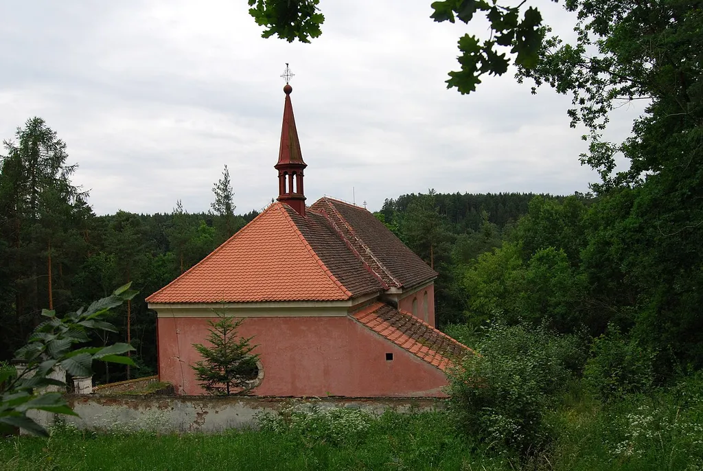 Church in Červená nad Vltavou in Písek District, Czech Republic