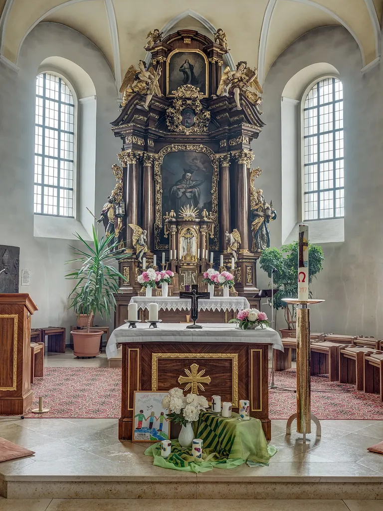 Altar of the parish church Mariae Ascension in Schönbrunn in Steigerwald