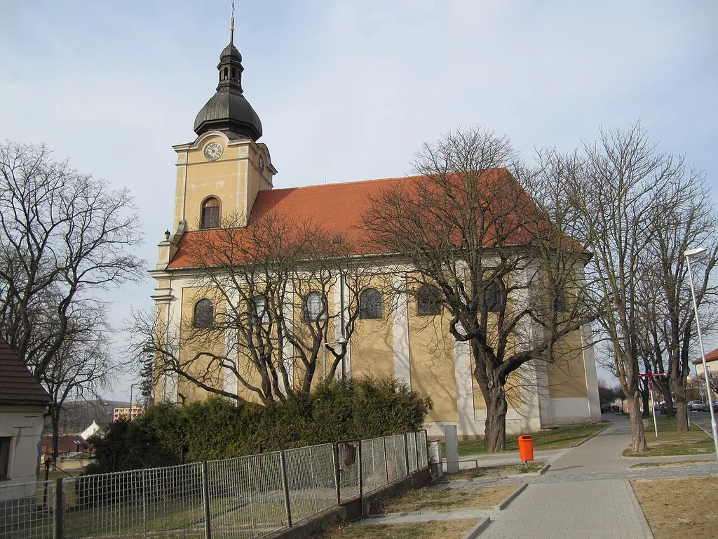 Napajedla in Zlín District, Czech Republic. Church of St. Bartholomew.