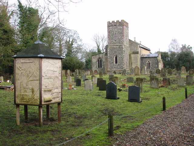 St Michael's parish church, Great Moulton, Norfolk, seen from west-southwest
