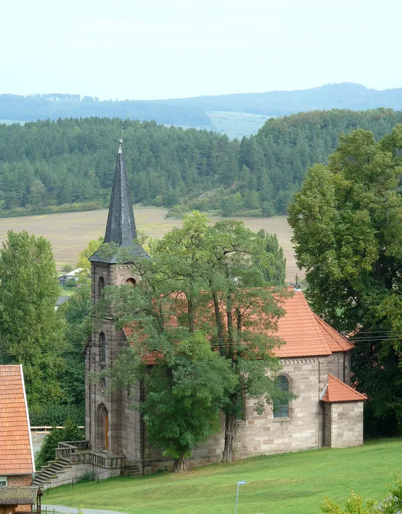 Evangelische Kirche in Bornhagen, Thüringen. Erbaut 1877