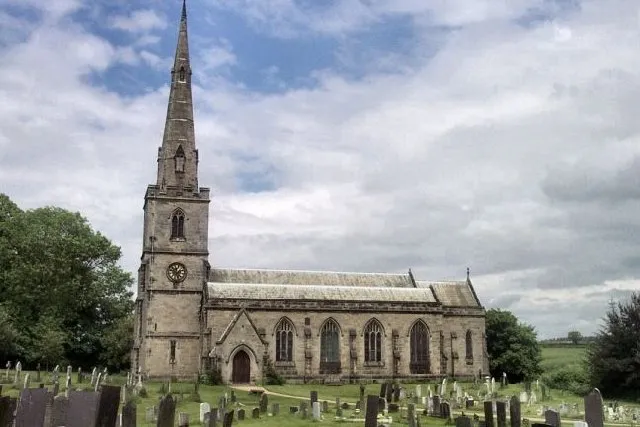 St George's parish church, Ticknall, Derbyshire, seen from the south