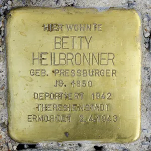 Stolperstein dedicated to Betty Heilbronner née Pressburger