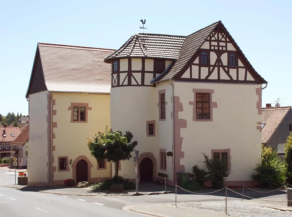 Burgmannenhaus Moritzstein in de:Wenings (Stadt de:Gedern), 18. Jahrhundert, Von der eigentlichen Burg ist nur noch das Torhaus und eine Mauer (intrigiert in ein Stallgebäude) vorhanden.