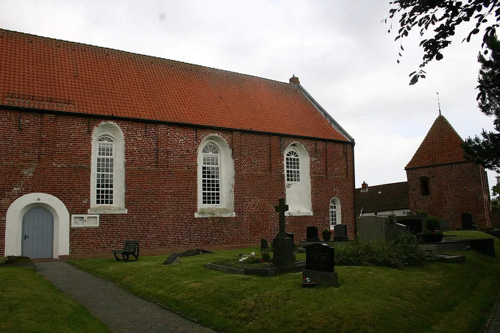Historic church in Freepsum, district of Aurich, East Frisia, Germany