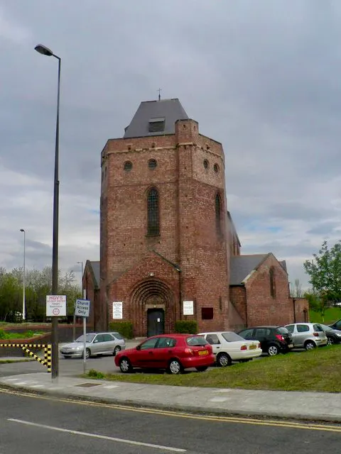 Middlesbrough: parish church of St. Columba Looking somewhat out of place alongside a busy dual carriageway and large supermarket and filling station.