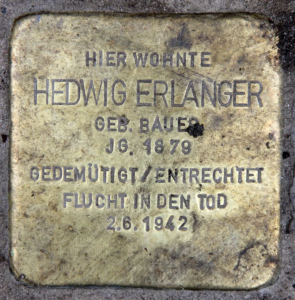 Stolperstein dedicated to Hedwig Erlanger