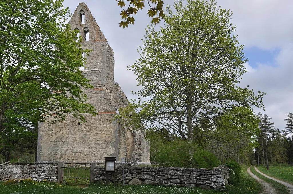 The medieval church ruin of Bara on the island Gotland, in Sweden.
