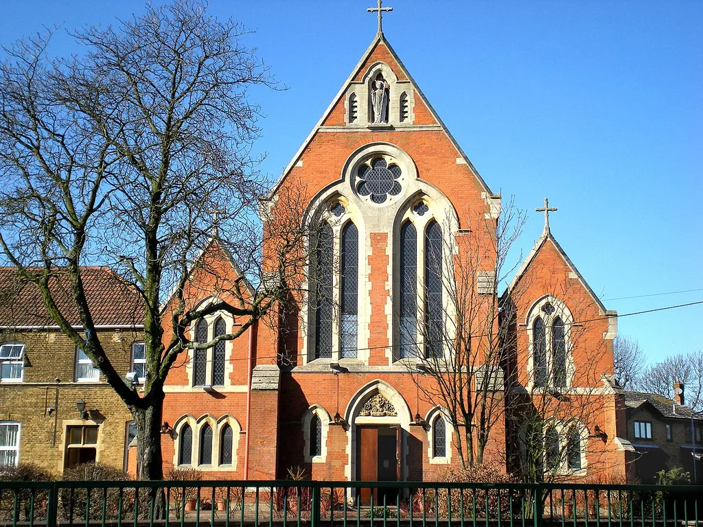 Front of St Thomas of Canterbury Catholic Church in Woodford Green, East London, England