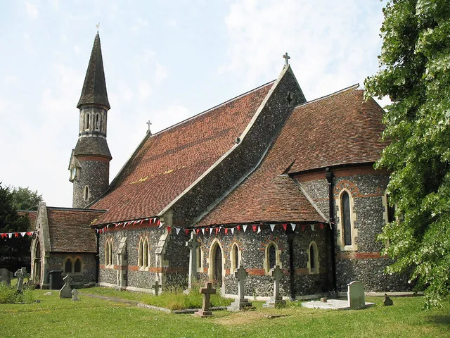 St James' parish church, High Wych, Hertfordshire, seen from the east
