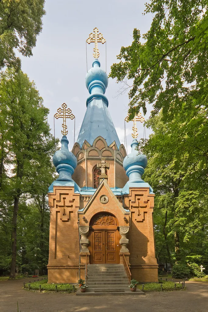 Cemetery chapel of Tegel Russian Orthodox Cemetery in Berlin, Germany