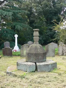 Medieval cross in St Martin's churchyard, Preston Gubbals