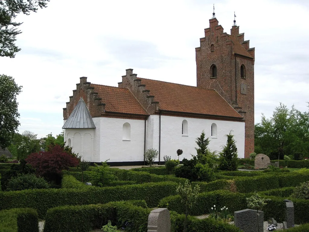 The church "Thorsø Kirke" in the small town "Thorsø". The town is located in East Jutland, Denmark.