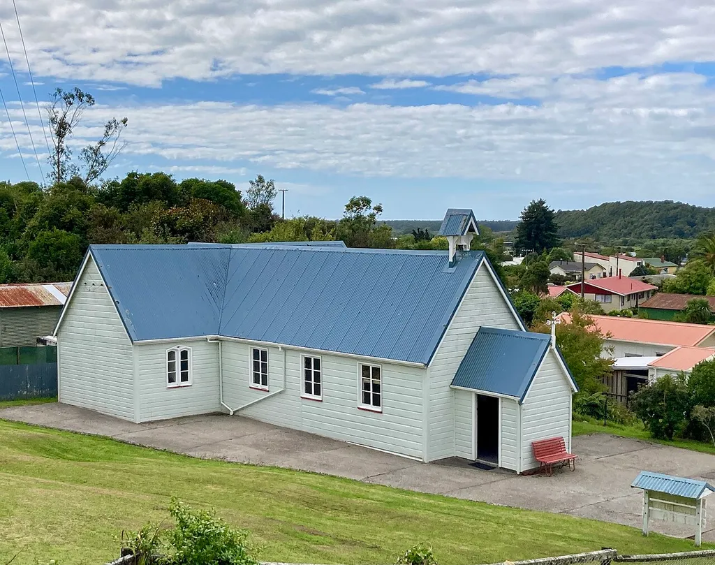 Exterior of St Patrick's Catholic Church in Ross, New Zealand.