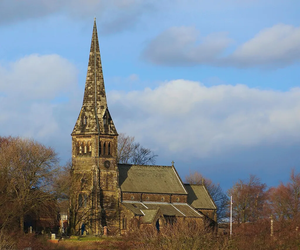St Bartholomew's parish church, Clay Cross, Derbyshire, seen from the southwest