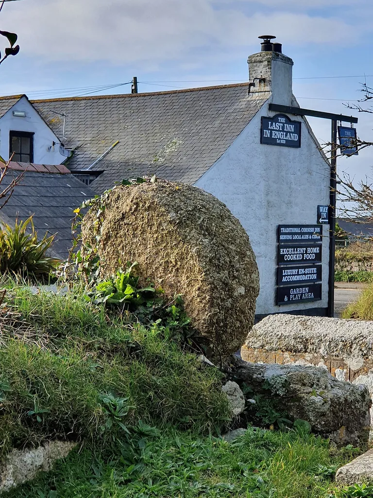 Pre-Conquest Greek Cross and First and Last Inn at Sennen. This is a photo of listed building number 1250657.