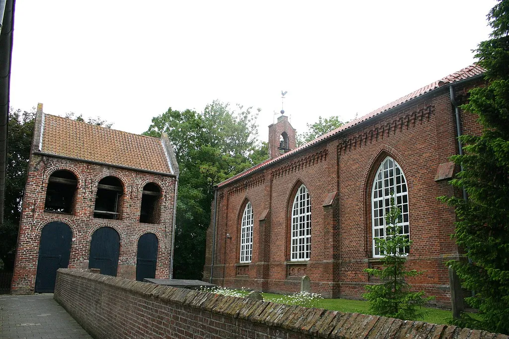 Historic church in Loppersum, district of Aurich, East Frisia, Germany