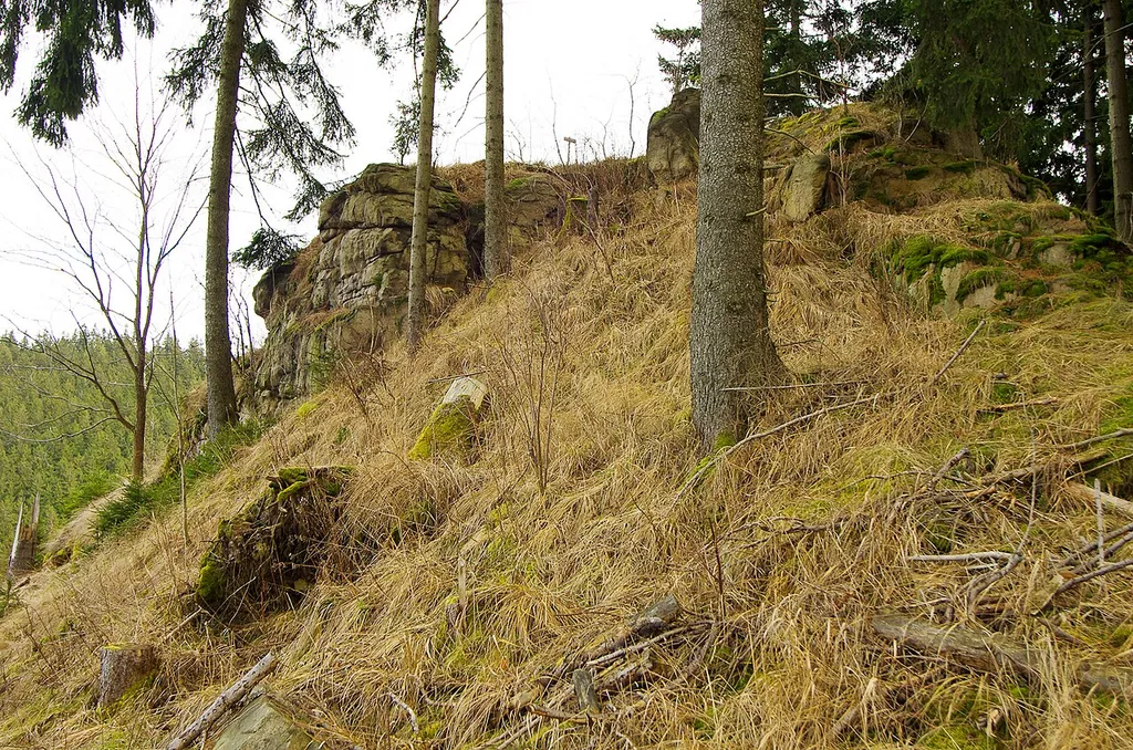 zaniklý hrad Plikenštejn nad Lobezským potokem, okres Sokolov