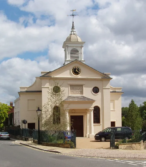 St John's parish church, Downshire Hill, Hampstead, London NW3, seen from the southwest
