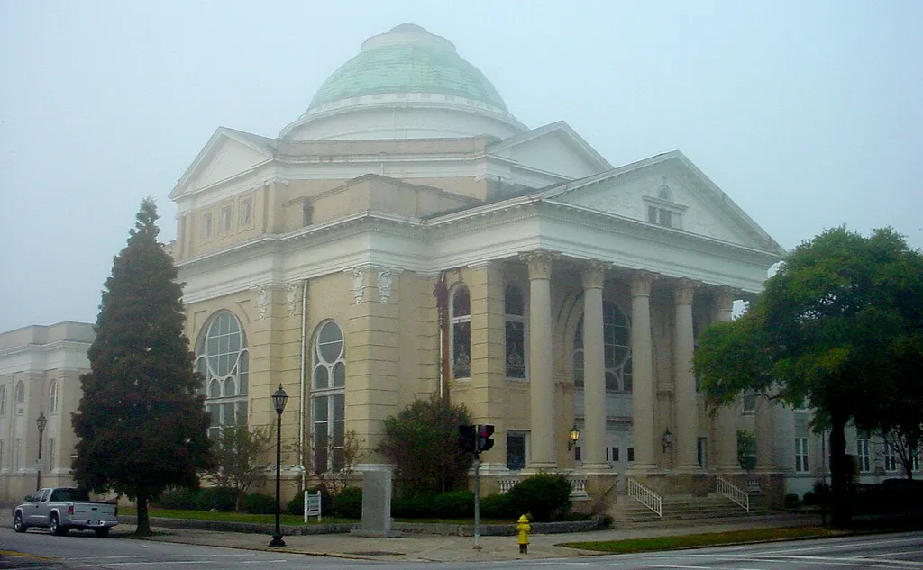 Augusta, Georgia, United States. Original location of Augusta's First Baptist Church. Greene Street at 8th Street