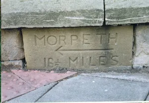 Milestone, North Shields, Albion Road, by Christ Church churchyard entrance