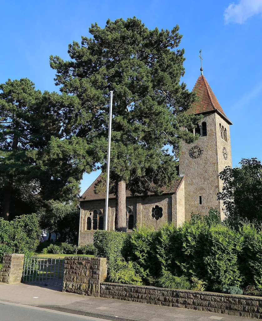 Protestant Saint John Church (Johanneskirche) in Ibbenbüren-Laggenbeck, Kreis Steinfurt, North Rhine-Westphalia, Germany.