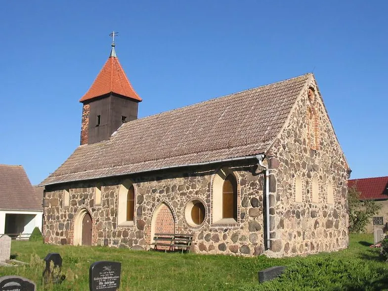 Stonechurch Garrey, built around 1300. The village Garrey is a part of the municipality Rabenstein/Fläming in the district Potsdam Mittelmark, state Brandenburg, Germany. Garrey appertains to the natural preserve Naturpark Hoher Fläming.