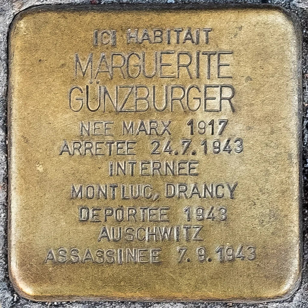 Stolpersteine Marguerite Günzburger 40 rue des Hallebardes Strasbourg
