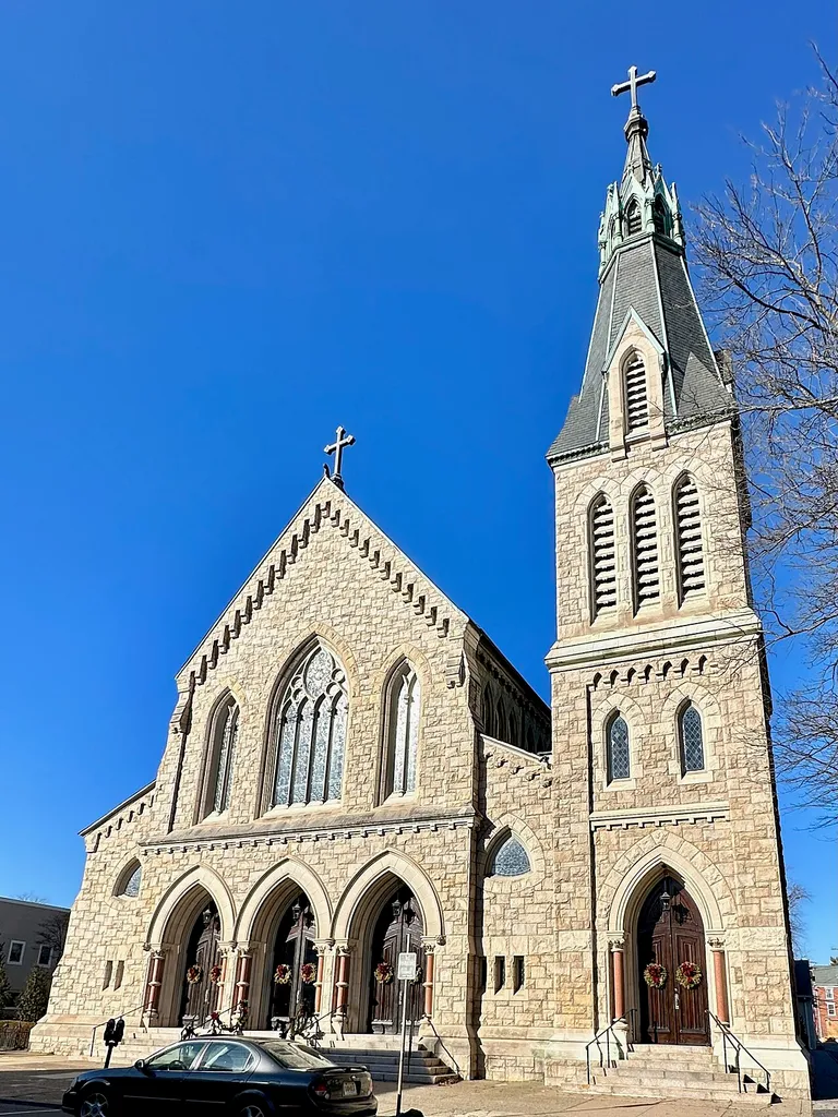 St. John the Evangelist Roman Catholic Church in Lambertville, New Jersey. Contributing property of the Lambertville Historic District.