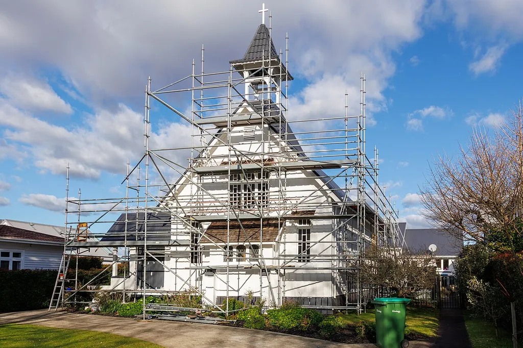 The former Church of the Ascension in Point Chevalier, Auckland, undergoing renovation.