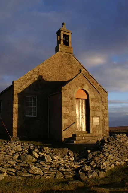 Sellafirth Church And tumbledown wall.