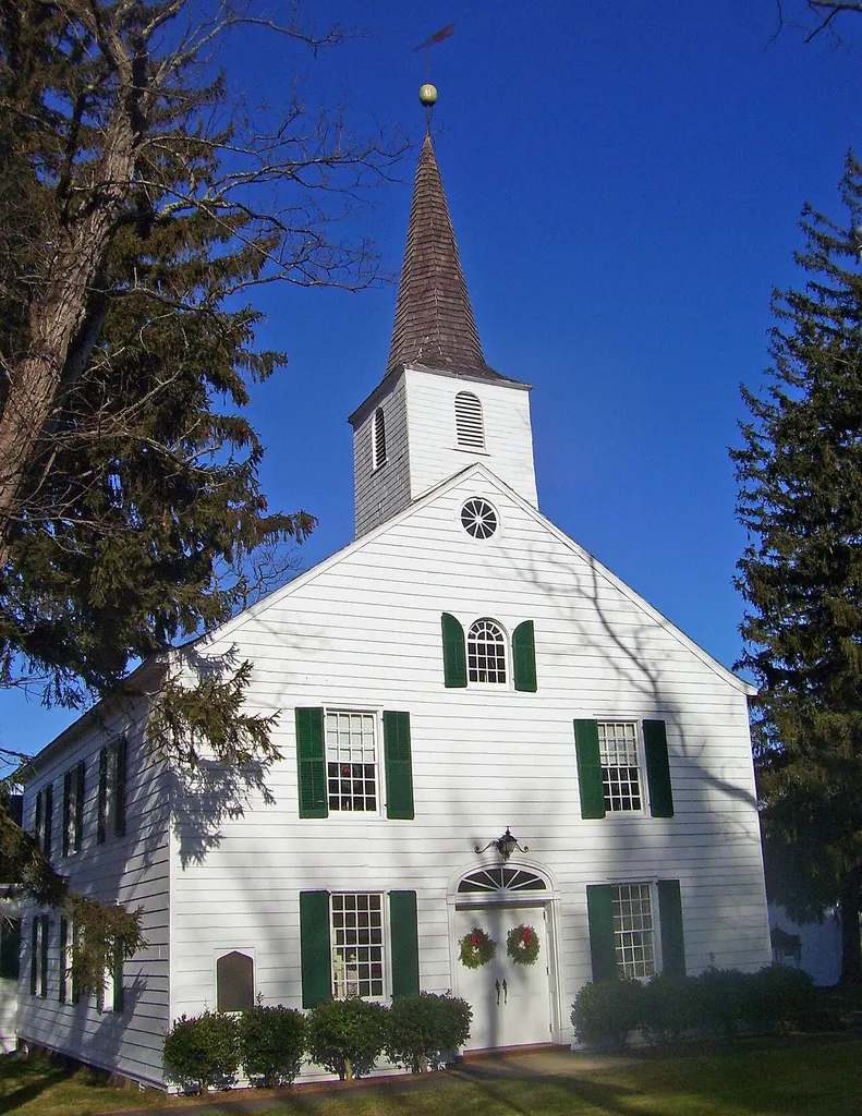 New Hempstead Presbyterian Church, near New City, NY, USA. Listed on the National Register of Historic Places as English Church and Schoolhouse