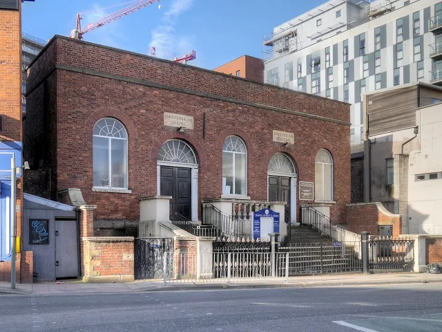 Photograph of Chapel Street and Hope United Reformed Church, Salford, Greater Manchester, England