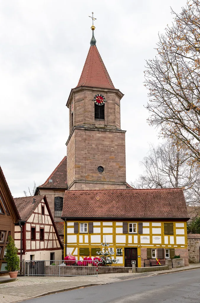 Nürnberg: Kornburg, Evang.-Luth. Pfarrkirche St. Nikolaus, von Osten