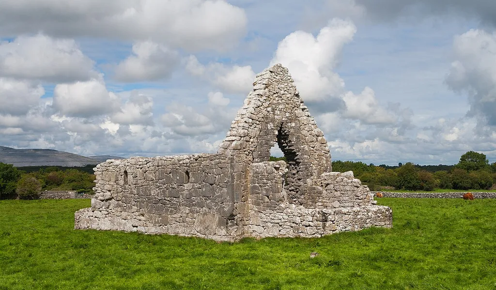 St. John the Baptist's Church, located between Kilmacduagh Cathedral and the glebe house.