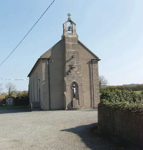 Church at Trinity near Tincurra and Taghmon The area is known as Trinity but the location is marked as Trinty Cross Roads on the printed 1:50,000 scale OSI map. The error seems to arise from a mis-spelling as Trintiy on an earlier OS 6" map.