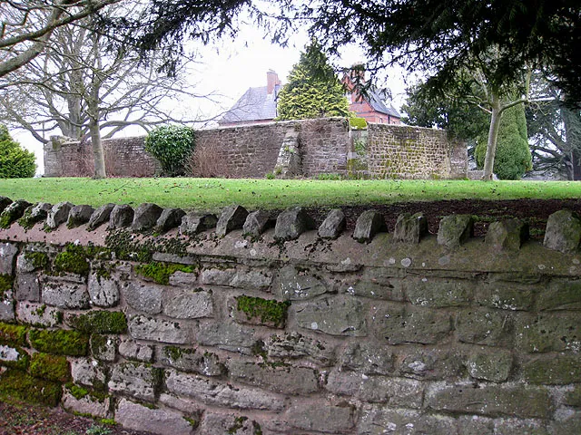 Remains of St Peter's Church, Bullinghope. It's replacement, built around 1880 can be seen here 1161784. The old church is marked on the 1888 map, scale 1:10,560, as "St Peter's Church, Remains of." Modern maps make it difficult to see that the two buildings are in different grid squares.