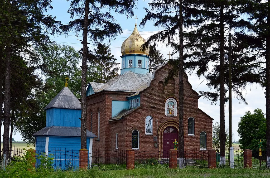 Покровська церква (мур.) (1936 рік) - вигляд із заходу - Орищі Іваничівський район Волинська область Україна