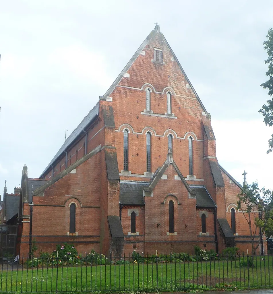 Former St Peter's Church (now Kings Church), Somers Road, Somers Town, City of Portsmouth, England. This was built in 1882 as the Anglican parish church of the poor inner-city district of Somers Town. It closed in 2014 and became the King's Church (Assemblies of God).