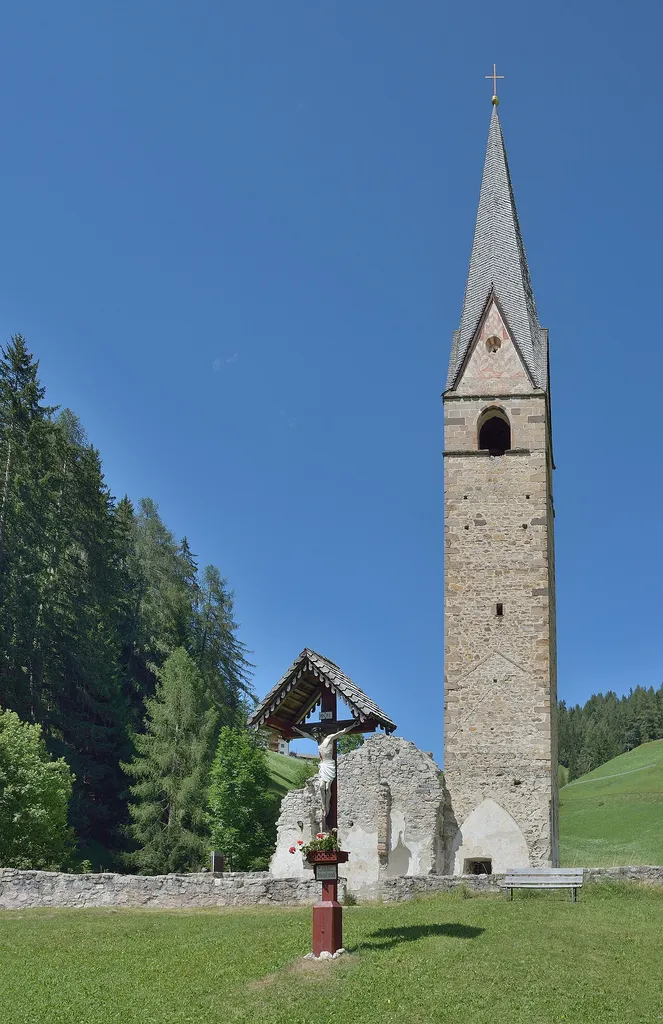 Old parish church in La Val - demolished partially in 1930