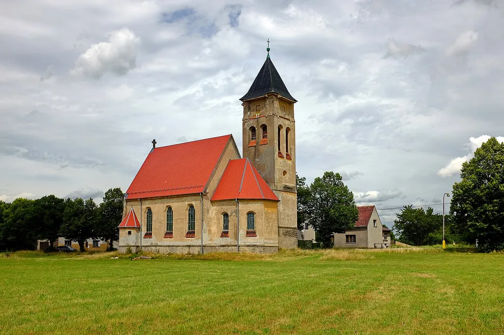 Mokřiny, část města Aš, kostel sv. Karla Boromejského, okres Cheb